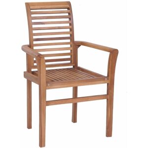 BERKFIELD HOME Mayfair Stacking Dining Chairs 6 pcs Solid Teak Wood