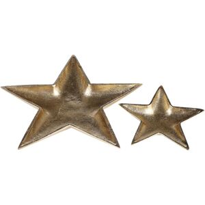 Beliani - Metal Trinket Dish Set of 2 Accessory Star Shaped Jewellery Tray Gold Banten - Gold