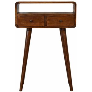 NETFURNITURE Mini Chestnut Curved Console Table - Brown