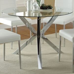 Livingandhome - Chic Round Glass Coffee Table with Metal Frame