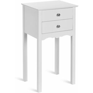 COSTWAY Modern Versatile Side Table End Table Sofa Bedside Table Nightstand w/ 2 Drawers