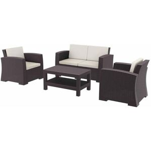 Netfurniture - Monica Rattan Lounge Set - Brown - Brown