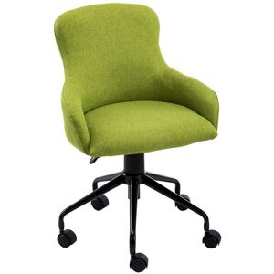 Cecil Linen Swivel Desk Study Home Office Computer Chair Livingroom Bedroom Armchair Green - Green - More4homes