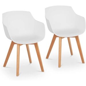 FROMM & STARCK Moulded Plastic Chair Dining Chair 150kg Seat 41x40cm Set of 2 White