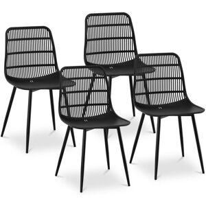 FROMM & STARCK Moulded Plastic Chair Dining Chair 150kg Seat 46.5x45.5cm Set of 4 Black