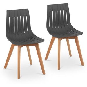 FROMM & STARCK Moulded Plastic Chair Dining Chair 150kg Seat 50x47cm Set of 2 Grey