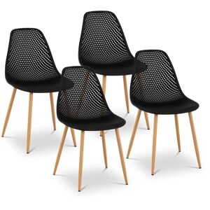 FROMM & STARCK Fromm&starck - Moulded Plastic Chair Dining Chair 150kg Seat 52x46.5cm Set of 4 Black