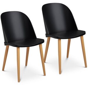 FROMM & STARCK Moulded Plastic Dining Chair 150kg Seat 43.5x43cm Set of 2 Black/Clear Back
