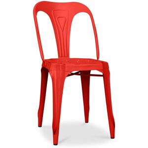 PRIVATEFLOOR Multipl's Industrial Vintage chair Red Iron, Metal - Red