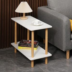 NICEME Narrow End Table for Living Room Small Side Table Bedside Table White