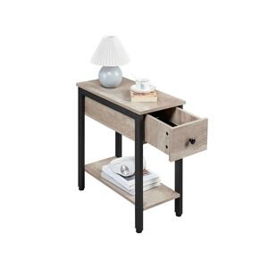Narrow Side Table 2-Tier End Table for Small Spaces,Gray - Yaheetech