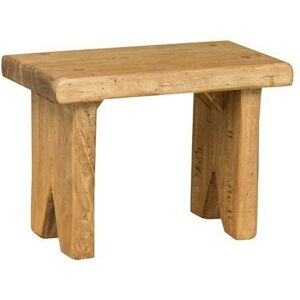 BISCOTTINI Natural finishing solid linden wood stool L28XD15XH20 cm made in Italy - wood