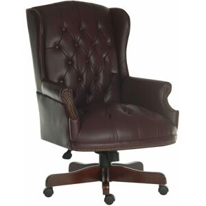 Netfurniture - Neirman Luxury Swivel Burgundy Office Chair - Burgundy