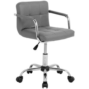 Neo Direct - Neo Dark Grey Cushioned Faux Leather Office Chair with Chrome Legs