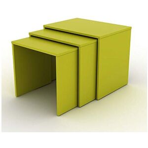 FWSTYLE Nest of 3 Wide Tables - Largest is 55cm Wide in Green