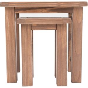 Brunswick Nest of Tables 2 Dark Oak Living Room Furniture Side End Coffee Wooden Unit - Dark Oak