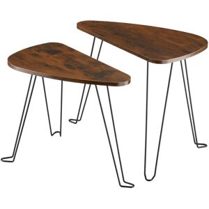 Tectake - Nesting Tables Richmond, 2 piece set - Set of 2 side tables, nesting tables, coffee tables - Industrial wood dark, rustic - Industrial wood