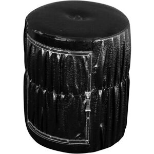 WATSONS Noir - Round Drum Storage Stool / Pouffe - Black - Black