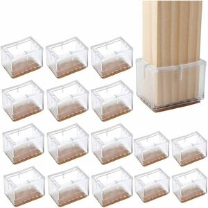 16 Pcs Table and Chair Leg Protectors Silicone Chair Hat Wooden Table Furniture Protective Cushion Foot Cushion - Transparent - Norcks