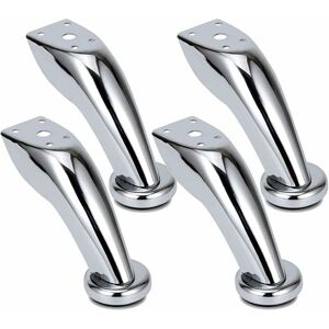 NORCKS Chrome Sofa Plinth Legs, 4 Pieces Furniture Legs, Cabinet Support Legs, Sofa Table Cabinet Legs, Furniture Legs Metal, for Sofas, Chairs, Stools,