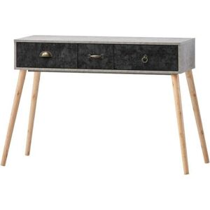 SECONIQUE Nordic 3 Drawer Occasional Console Table in Charcoal Effect