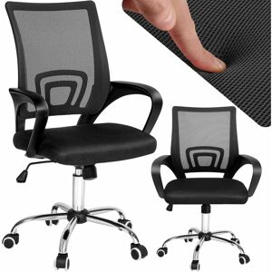 Tectake - Office chair Marius - desk chair, computer chair, office swivel chair - black - black