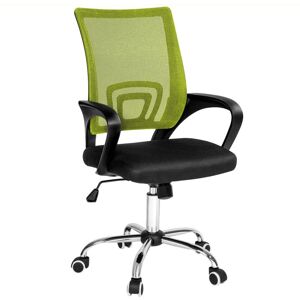 Tectake - Office chair Marius - desk chair, computer chair, office swivel chair - black/green - black/green