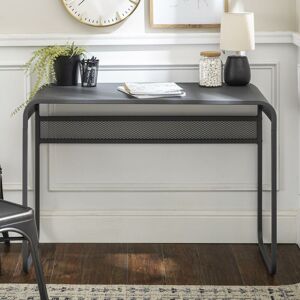 Astrid - Office Computer Desk Metal Curved Top Gunmetal Grey Home Workstation Furniture - Grey