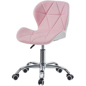 Clipop - Office Desk Chair for Home Faux Leather Padded Seat Computer Chair with Wheels for Home Office, Pink