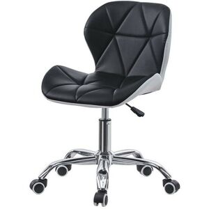 CLIPOP Office Desk Chair for Home Faux Leather Padded Seat Computer Chair with Wheels for Home Office, Black