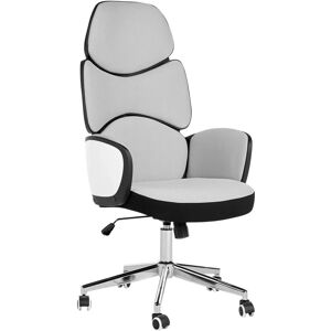 Beliani - Office Desk Chair Swivel Adjustable Height Grey Polyester Black Frame Splendid - Grey