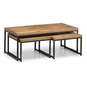 NETFURNITURE Orleans Oak Nesting Coffee Tables - Oak & Metal