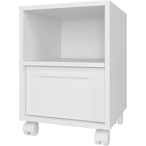 OUT & OUT ORIGINAL Out & out Reid Office Side Table with Wheels- White