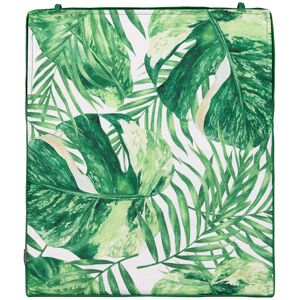 Outdoor Medium Seat Pad Cushion - Green Monstera Leaf - Fibre Filled with Ties - Green