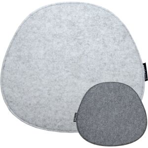 Dunedesign - Oval Felt Cushion for Designer Chairs 40x37cm Warm 8mm Thin Reversible Grey - grau