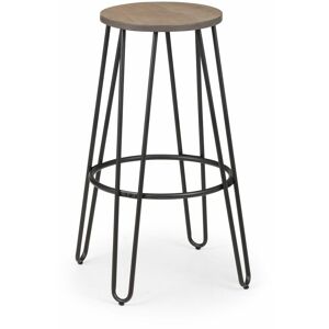 NETFURNITURE Paxton Round Bar Stool - Mocha Elm & Black