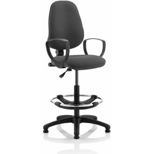 Dynamic - Eclipse Plus i Lever Task Operator Chair Charcoal with Loop Arms with hi - Charcoal