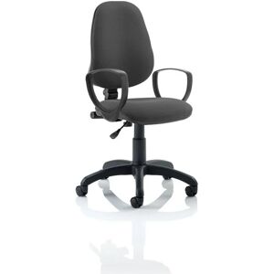 Dynamic - Eclipse Plus i Lever Task Operator Chair Charcoal with Loop Arms - Charcoal