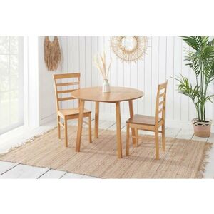 BIRLEA Pickworth Round Dining Set with 2 Upton Chairs