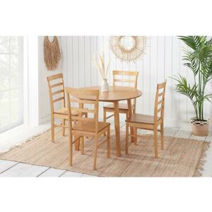 BIRLEA Pickworth Round Dining Set with 4 Upton Chairs