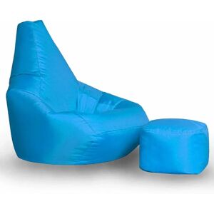 Humza Amani - Player Combo Bean Bag with Foot Stool - Aqua - Aqua