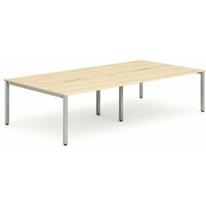 Plus 1400mm Back to Back 4 Peson Desk Maple Top Silve Fame BE254 - Evolve