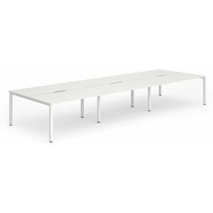 Plus 1200mm Back to Back 6 Peson Desk White Top White Fame BE276 - Evolve