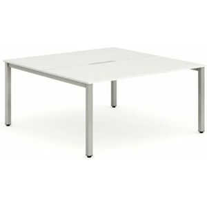 Plus 1200mm Back to Back 2 Peson Desk White Top Silve Fame BE176 - Evolve