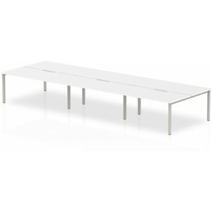 Plus 1600mm Back to Back 6 Peson Desk White Top Silve Fame BE286 - Evolve