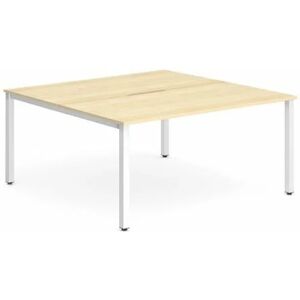 Plus 1200mm Back to Back 2 Peson Desk Maple Top White Fame BE159 - Evolve