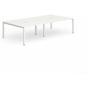 Plus 1200mm Back to Back 4 Peson Desk White Top White Fame BE236 - Evolve