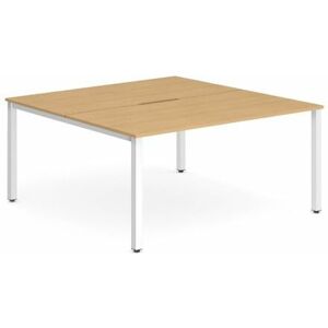 Plus 1200mm Back to Back 2 Peson Desk Beech Top White Fame BE158 - Evolve