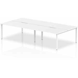 Plus 1600mm Back to Back 4 Peson Desk White Top White Fame BE226 - Evolve