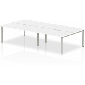 Plus 1600mm Back to Back 4 Peson Desk White Top Silve Fame BE246 - Evolve